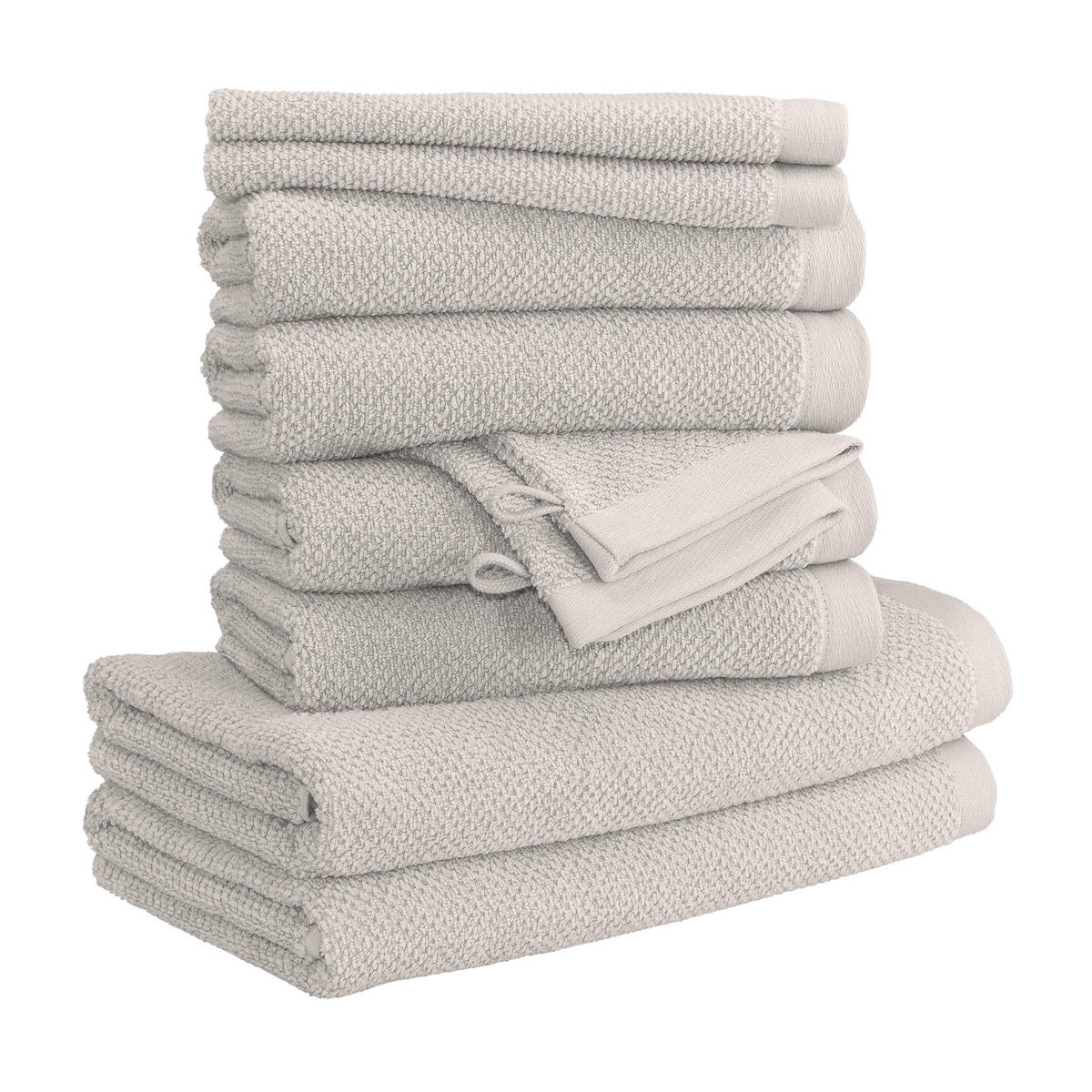 HANDTUCHSET BLISS 10-TLG - Grau, Textil (50/100cm) - MÖVE