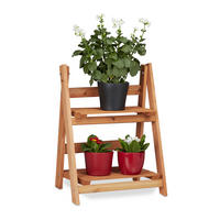 BLUMENTREPPE - Hellbraun, Holz (41/51/25cm) - Relaxdays
