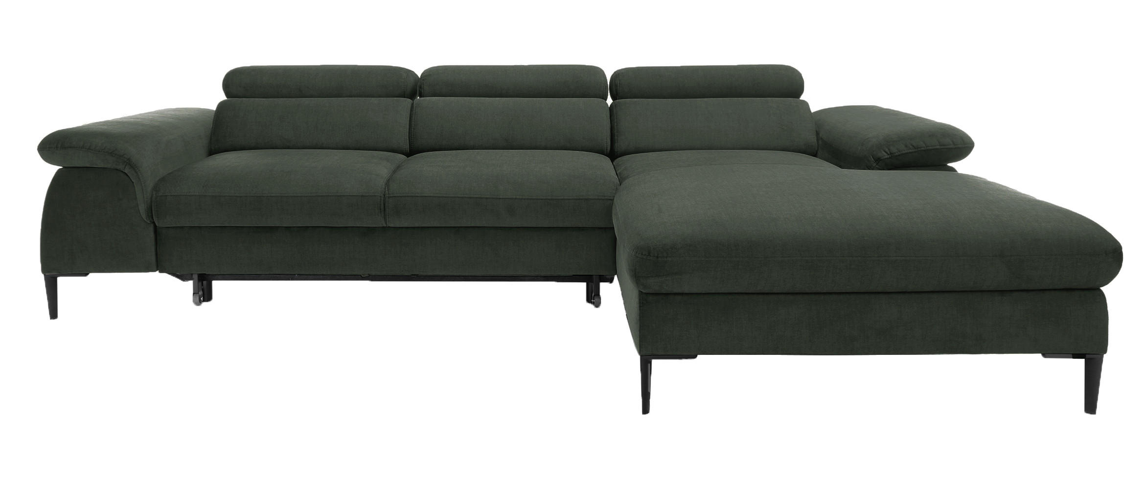 ECKSOFA L-Form 290 cm Amaro M mit Schlaffunktion, Rechts, Grün - Grün, Holz (182/288cm) - Emporius