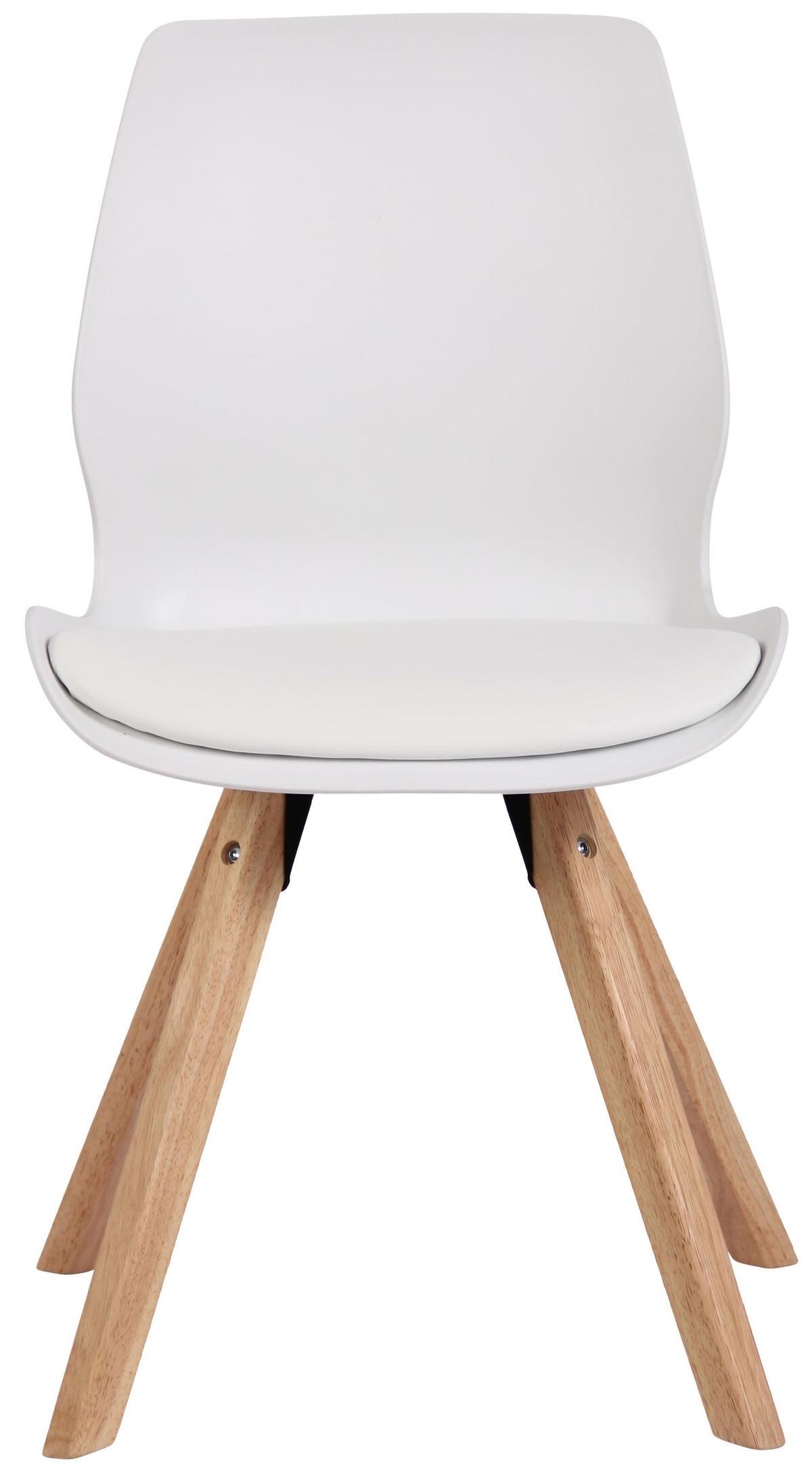 STUHL Kunststoff weiß - Eukalyptusholzfarben/Weiß, Holz/Kunststoff (49/87.5/58cm) - CLP