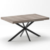 ESSTISCH ausziehbar 140-180 x 80 cm MDF Metall Grau 4-6 Personen - Grau, Metall (160/80/76cm) - Meubliv