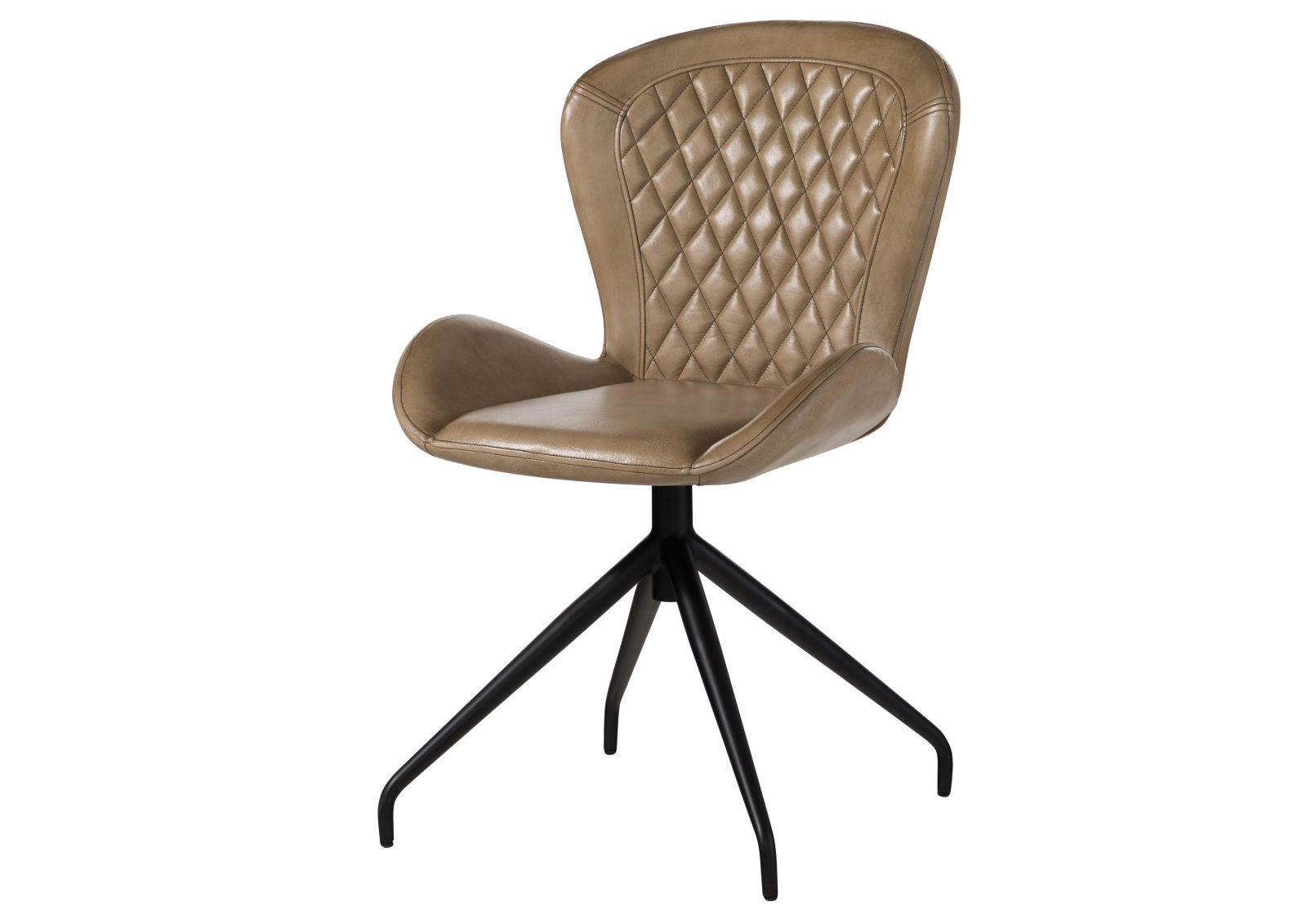 STUHL Echtleder 61 x 52 x 86 cm beige IRON LABEL #612 - Beige, Leder (61/86/52cm) - Massivmoebel24