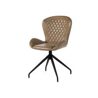 STUHL Echtleder 61 x 52 x 86 cm beige IRON LABEL #612 - Beige, Leder (61/86/52cm) - Massivmoebel24