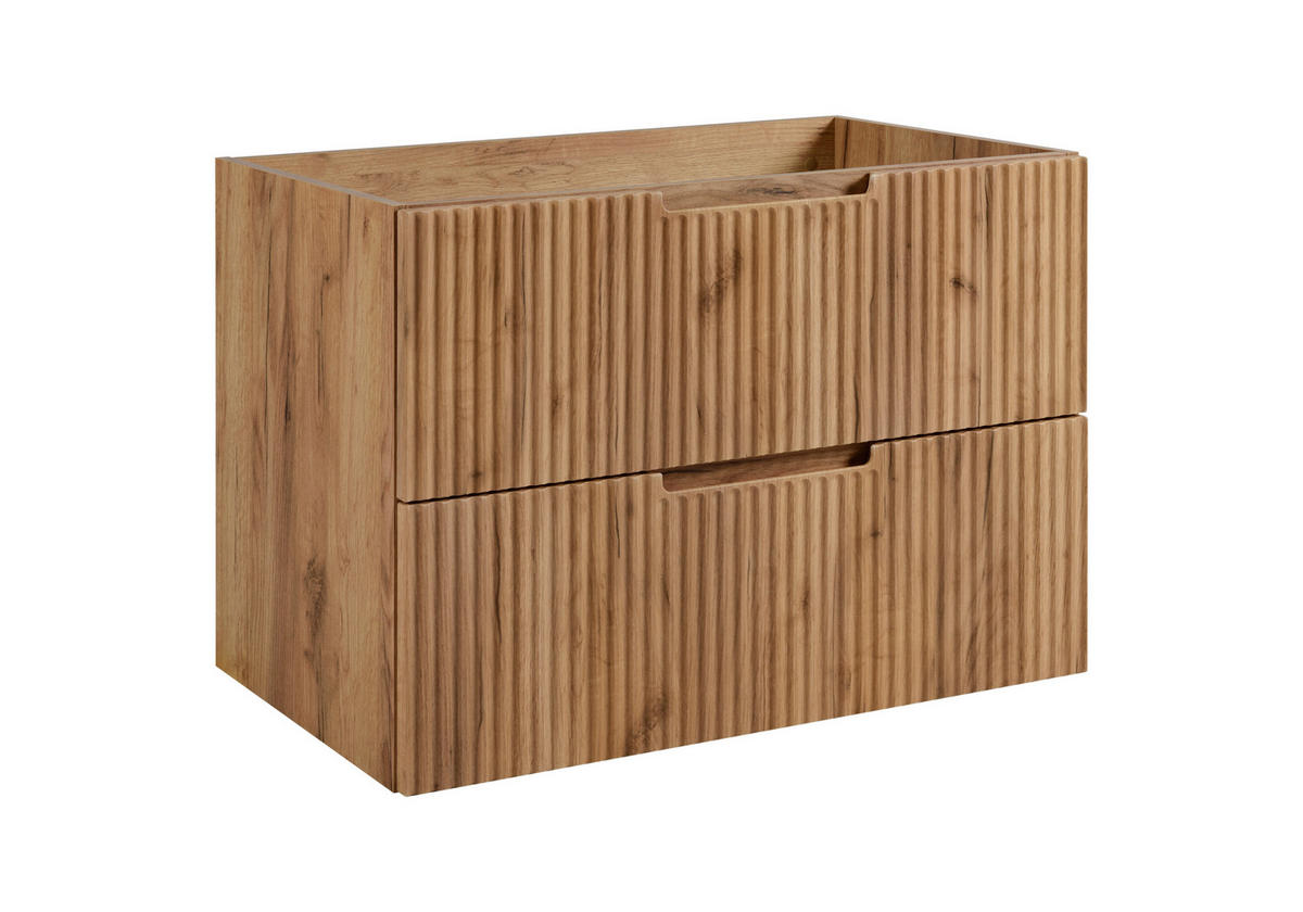 BADEZIMMERSCHRANK : Craft Eiche, 80 x 57 x 46 cm - Braun, Holzwerkstoff (80/57/46cm) - 3XE LIVING