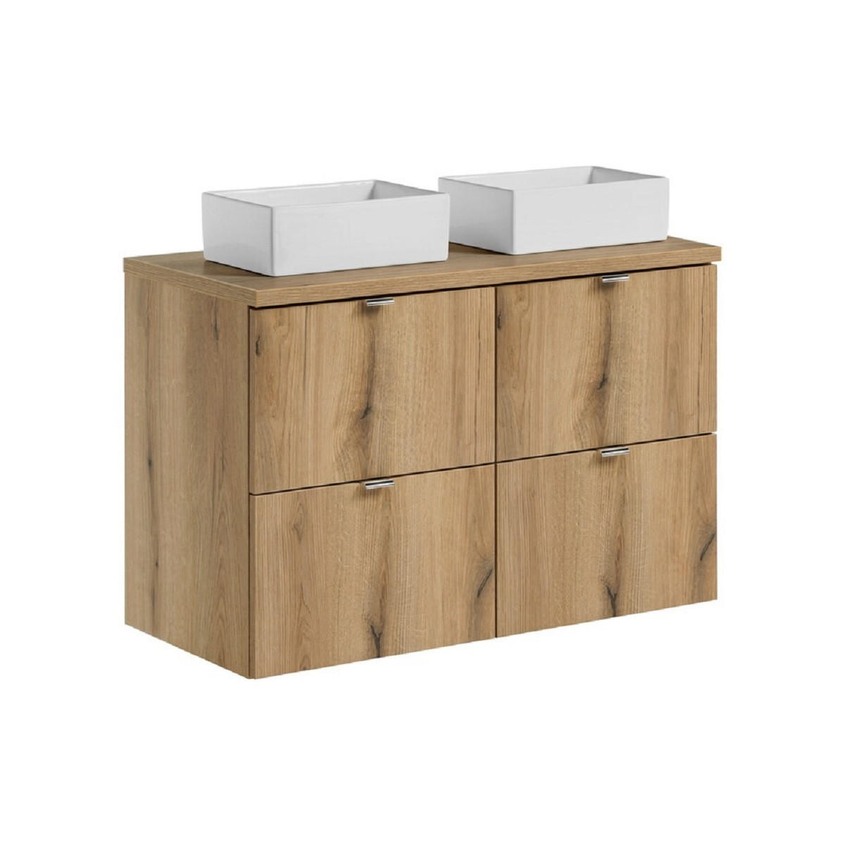 Milaros Markt Waschtischkombi Eiche Wotan 120x57x40 cm