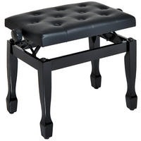 HOCKER DE-16361 höhenverstellbar mit Knopfpolster Schwarz - Schwarz, Holzwerkstoff (34/16.5/68cm) - ComfortXL