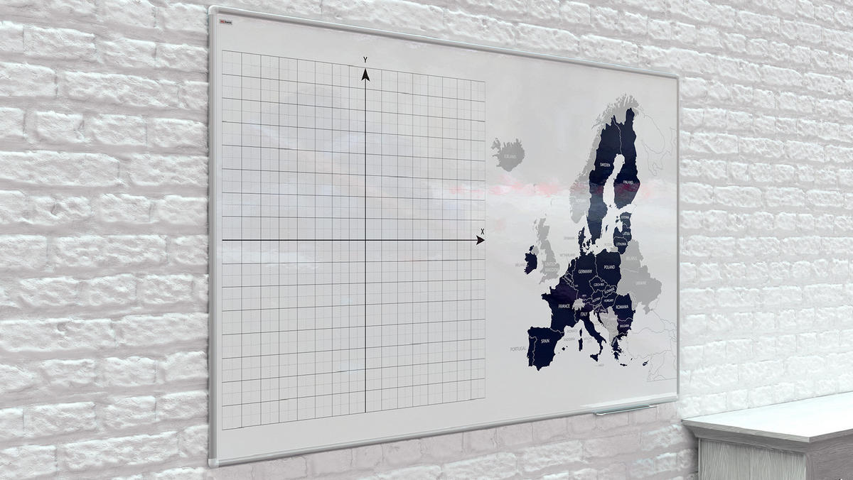 WHITEBOARD Magnetisch 80x50cm - PREMIUM EXPO Alurahmen - Weiß, Metall (80/50/1.6cm) - ALLboards