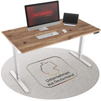 SCHREIBTISCH Elektrisch höhenverstellbarer Schreibtisch Y-Line Eiche Tabak Signalweiß 160/80/62-127cm - Eiche Wotan/Weiß, Holzwerkstoff/Metall (80/160/127cm) - ASSMANN