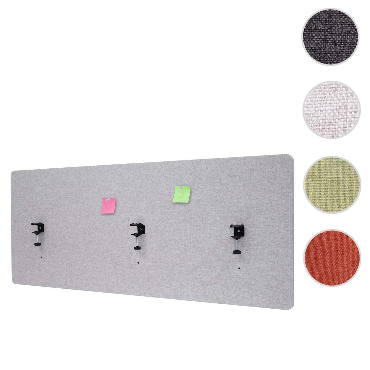 AKUSTIK-TISCHTRENNWAND Grau - Grau, Textil (160/60/2cm) - MCW