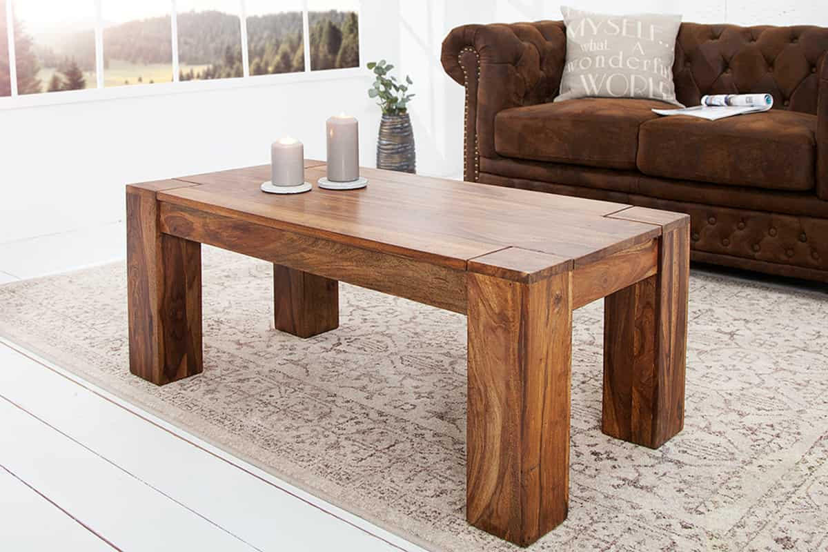 COUCHTISCH MAKASSAR Sheesham Natur 100 cm - Braun, Holz (50/100/40cm) - riess-ambiente