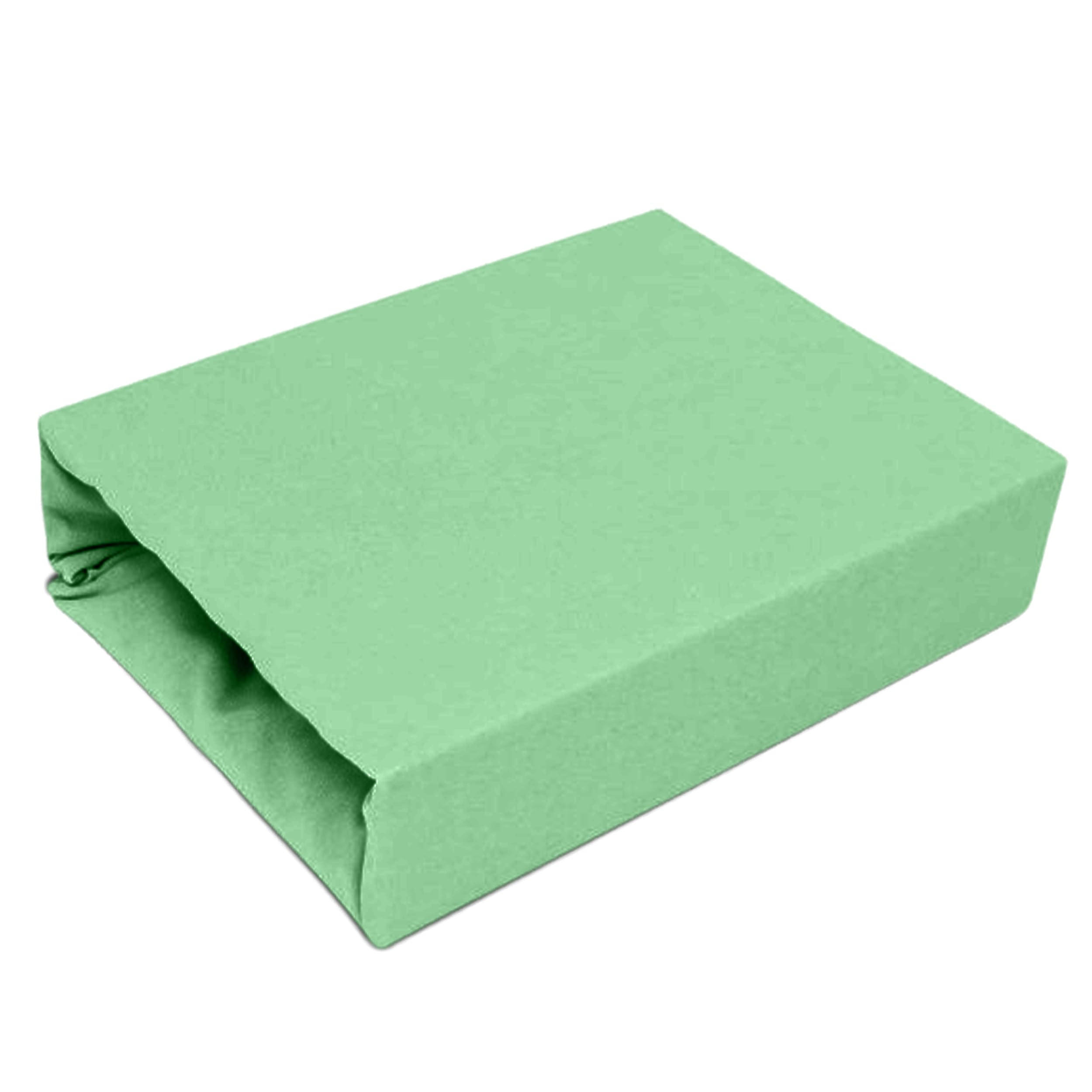SPANNBETTLAKEN 90/160 cm, Jersey Elastisch 100 % Baumwolle Erbsengrün - Hellgrün, Textil (90/160cm) - Best For Home