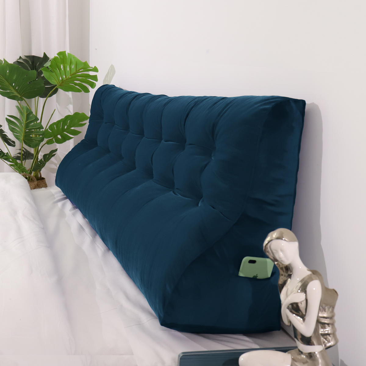 RÜCKENKISSEN Körperkontur Samtlook Blau 200 cm - Blau, Textil (55/200cm) - Vercart
