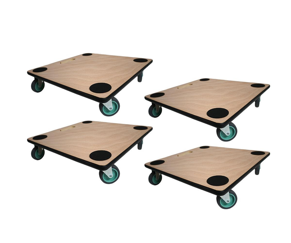 TRANSPORTROLLER 4er-Set Hercules mit 4 Rollen 11,5x50x50 cm Traglast 150kg Sperrholzplatte Braun - Braun, Holzwerkstoff (50/50/11.5cm) - PROREGAL