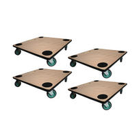 TRANSPORTROLLER 4er-Set Hercules mit 4 Rollen 11,5x50x50 cm Traglast 150kg Sperrholzplatte Braun - Braun, Holzwerkstoff (50/50/11.5cm) - PROREGAL