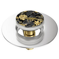 WASCHBECKENSTÖPSEL Pop-Up Golden Leaves - Goldfarben, Metall (6/4/5cm) - Sanilo