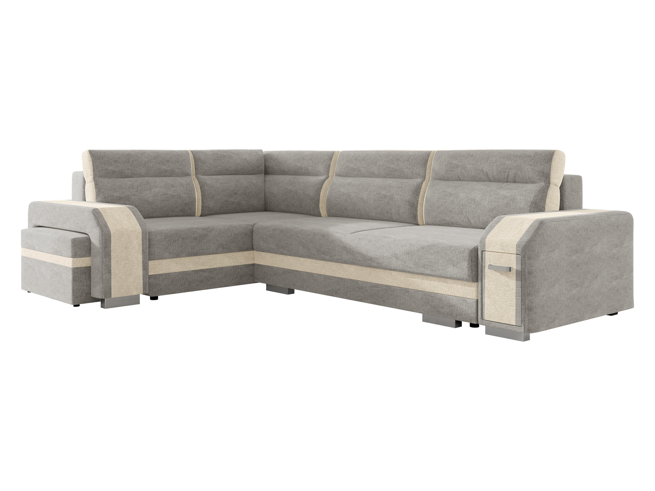 Mirjan24 Ecksofa Beige, Grau 305x205 cm