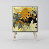 SIDEBOARD SUNKISSED LILY, Grau, 57,5x42x77,5 cm, Schräge Buchenholzfüße - Buchefarben/Multicolor, Holzwerkstoff/Buchenholz (57.5/77.5/42cm) - SpaceRebels