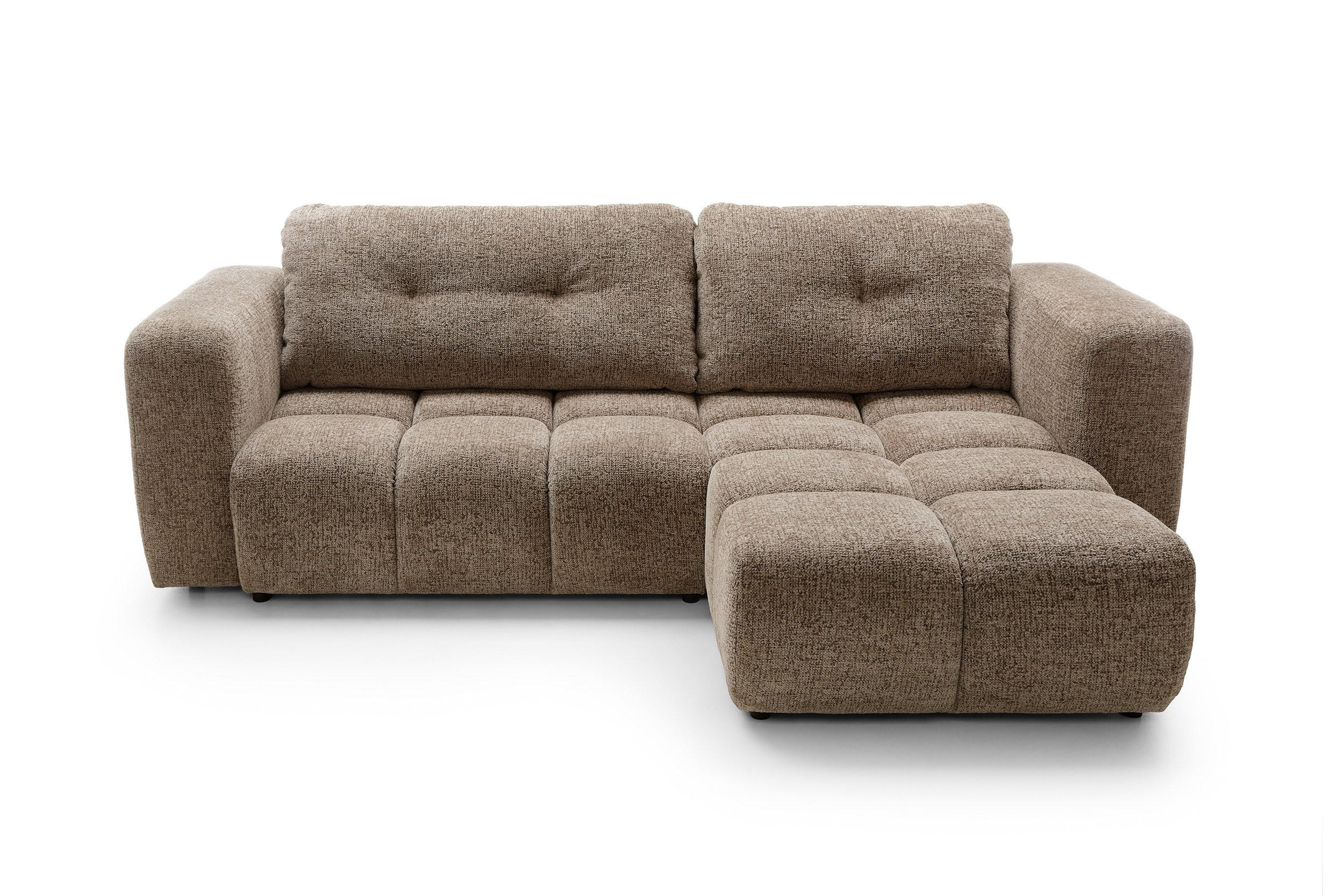 ECKSOFA ARTE 02 Braun Chenille mit Schlaffunktion - Braun, Holz (273/176cm) - MASSENO