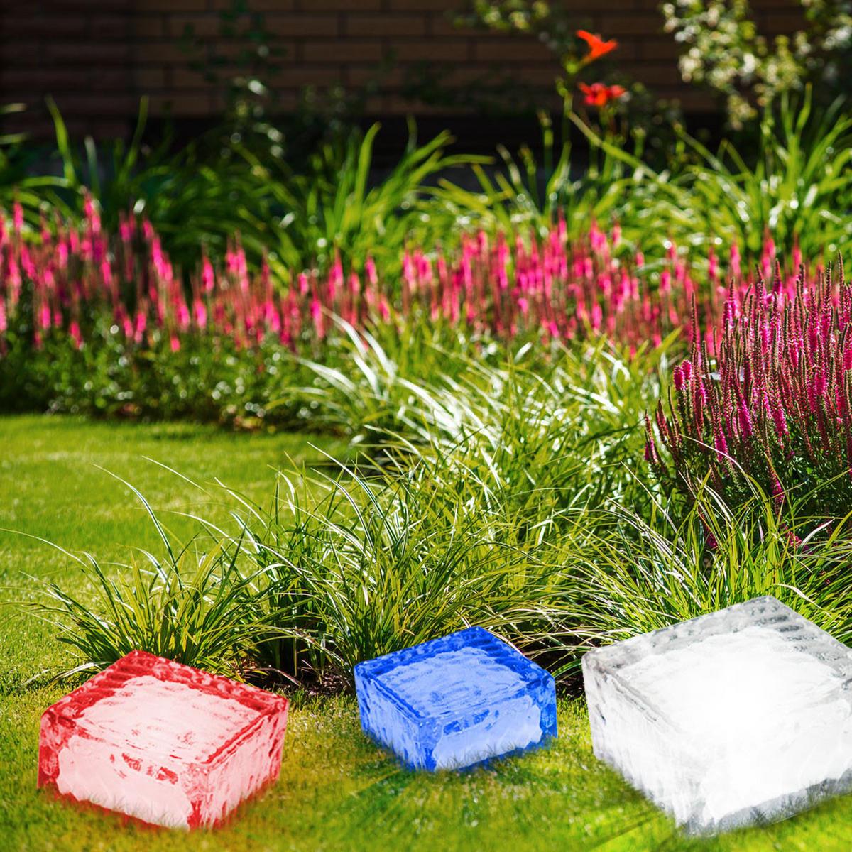 LED AUSSENLEUCHTE Solarleuchte Weiß 3er Set - Weiß, Glas (10/10/5.7cm)