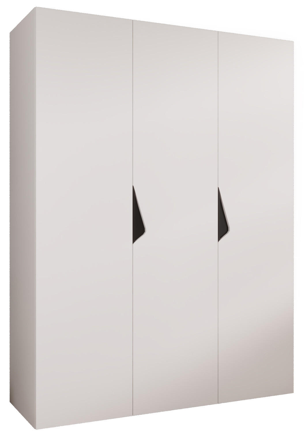 DREHTÜRENSCHRANK 202/150/52 3-türig - Schwarz/Weiß, Holz/Metall (150/202/52cm) - Abiks Möbel