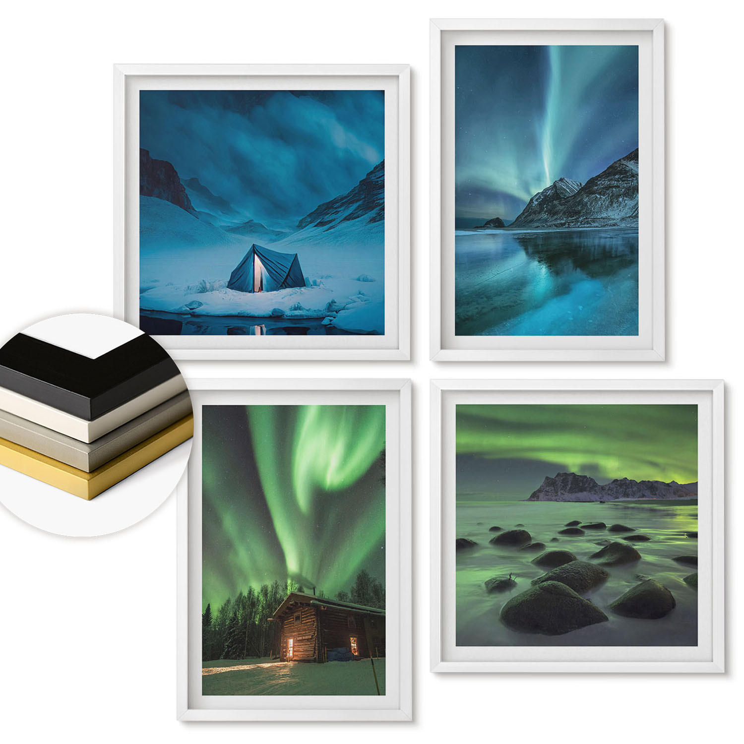 ArtPrintCave Wandbilder Weiß 50x50 cm