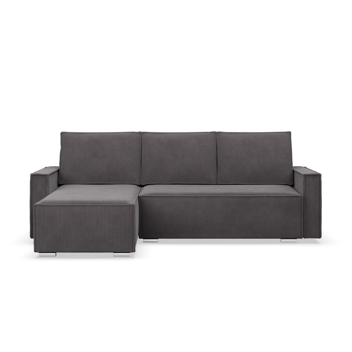 ECKSOFA MIT SCHLAFFUNKTION NOTO BONELL Dunkelgrau - Dunkelgrau, Textil (142/231cm) - Mebligo