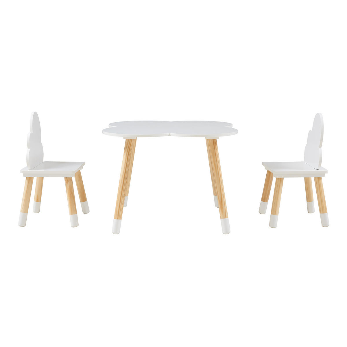 DĚTSKÁ SEDACÍ SOUPRAVA Epim - bílá, dřevo/kompozitní dřevo (60/44/60cm) - [en.casa]