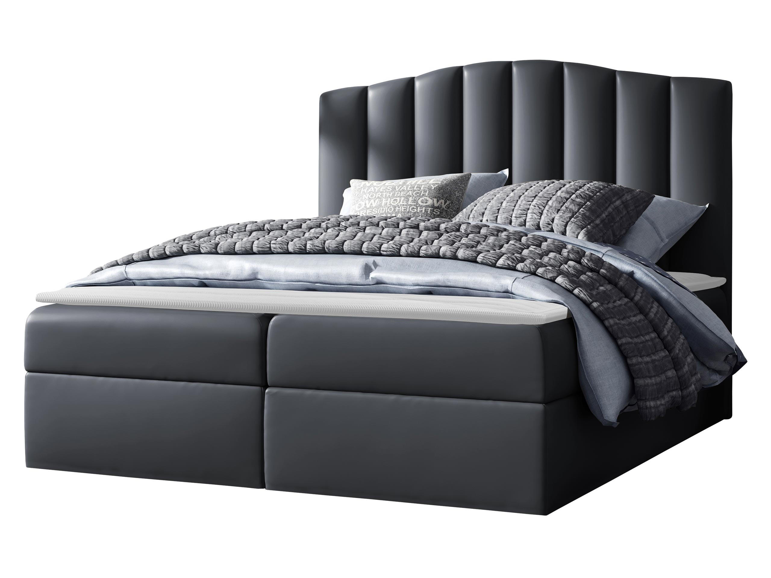 BOXBETT Lindos - Blaugrau, Holz (140/200cm) - MIRJAN24