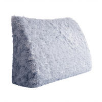 RÜCKENKISSEN Plüsch Blau grau 100 cm - Blaugrau, Textil (50/100cm) - Vercart