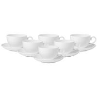 KAFFEETASSEN MIT UNTERTASSEN Royal weiß 260 ml 6er Set - Weiß, Keramik (15/7.6/15cm) - Villeroy & Boch