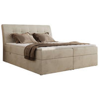 BOXBETT DAGOS 180/200 - Beige Velvet - H3 - Topper T25 - Beige, Textil (180/200cm) - MKS