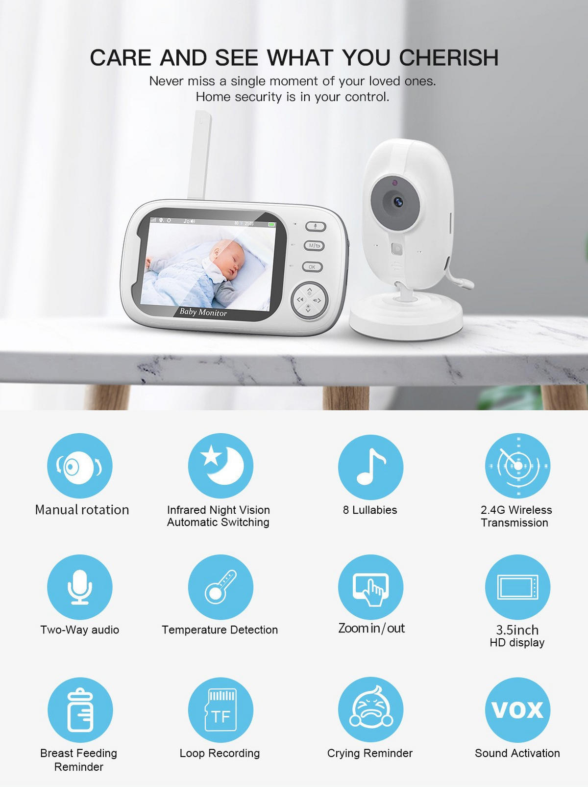 BABYPHONE, EU-Stecker - Weiß, Kunststoff - Authentics
