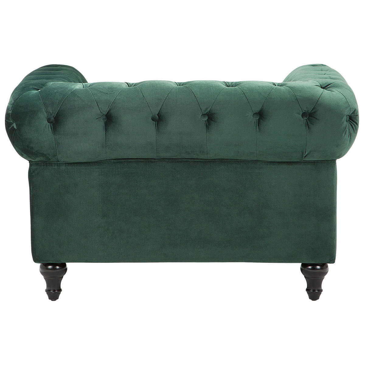 SESSEL Samtstoff grün Chesterfield - Dunkelbraun/Grün, Textil (110/70/75cm) - Beliani