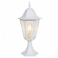 LED SOCKELLEUCHTE NORDERNEY ALUMINIUM Weiß - Weiß, Glas (23.5/23.5/49cm)