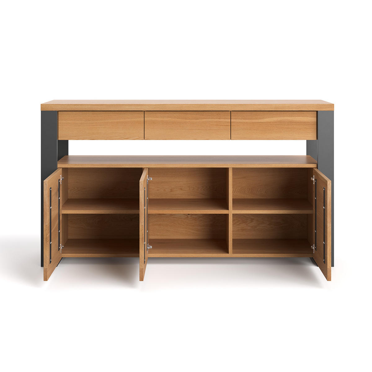 SIDEBOARD Hylde aus massivem Eichenholz 160 cm - Eichefarben/Naturfarben, Holz (160/100/50cm) - Danzz