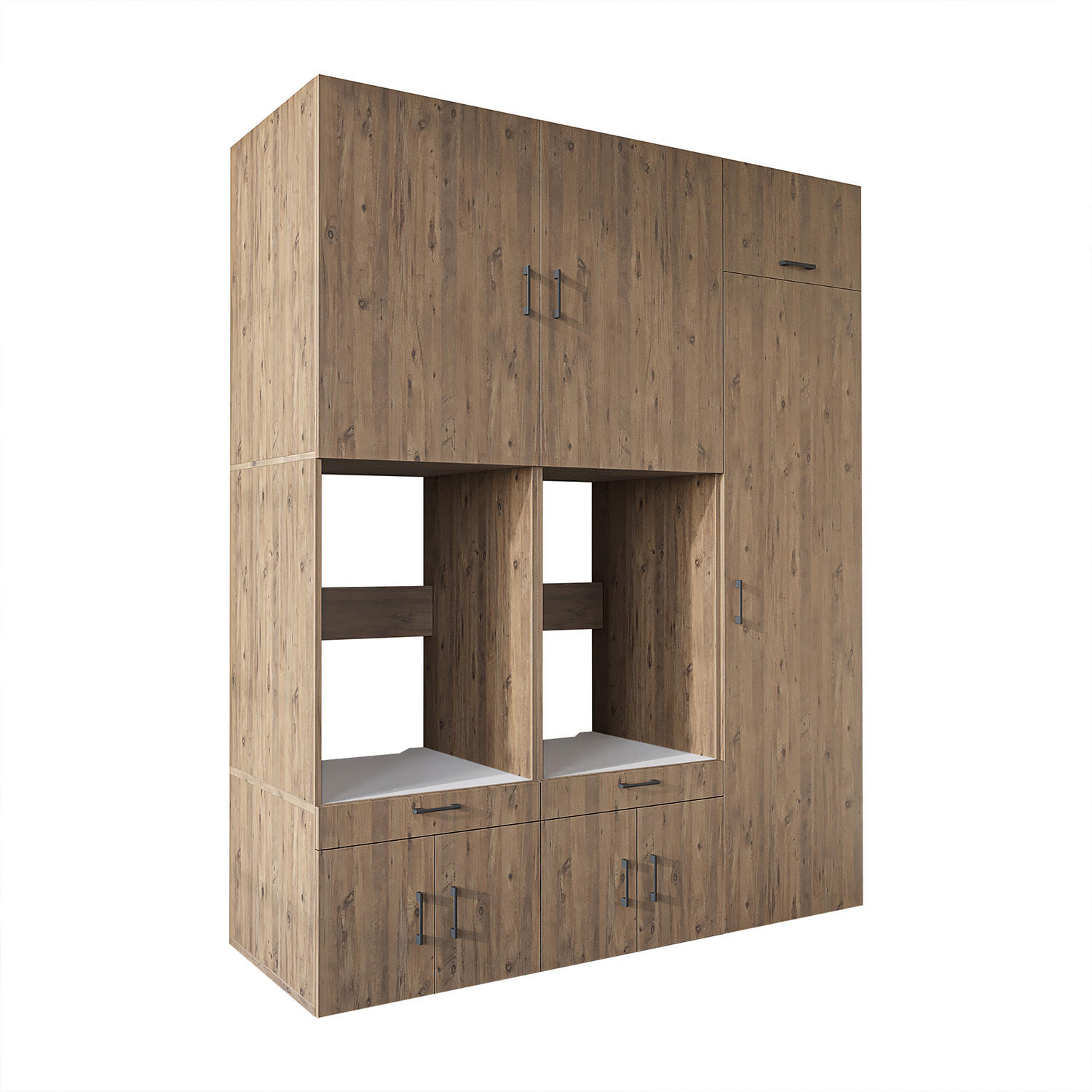 WASCHMASCHINENSCHRANK Serie 3 194cm Breit, 240cm Hoch - Eichefarben, Holzwerkstoff (194/240/67cm)