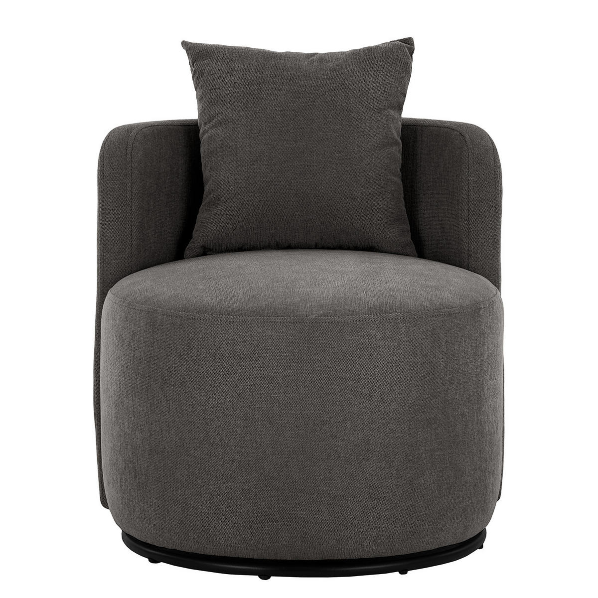 SESSEL - Dunkelgrau/Schwarz, Textil/Metall (73/67/75cm) - home24