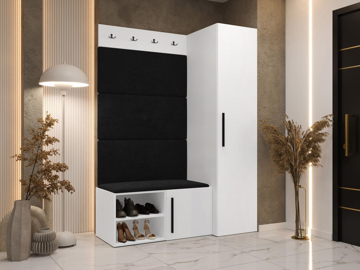 GARDEROBEN-SET Medi II - Anthrazit/Schwarz, Holzwerkstoff/Kunststoff (40/191/50cm) - MIRJAN24