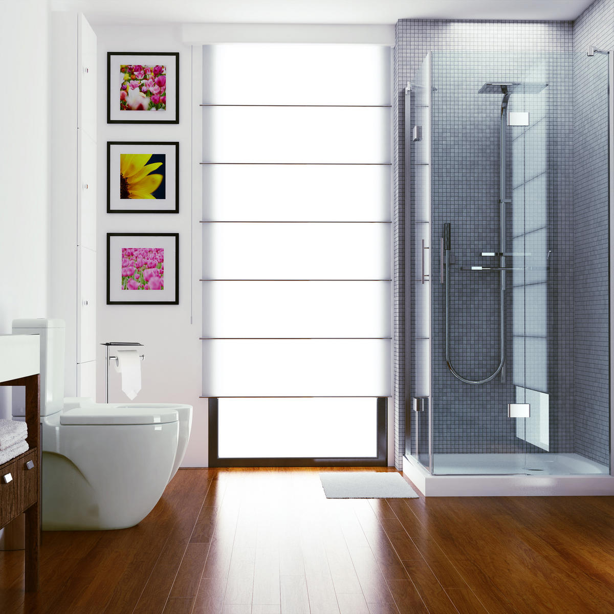 WC Garnitur - Silberfarben, Kunststoff/Metall (20/66.5/13.5cm) - Relaxdays