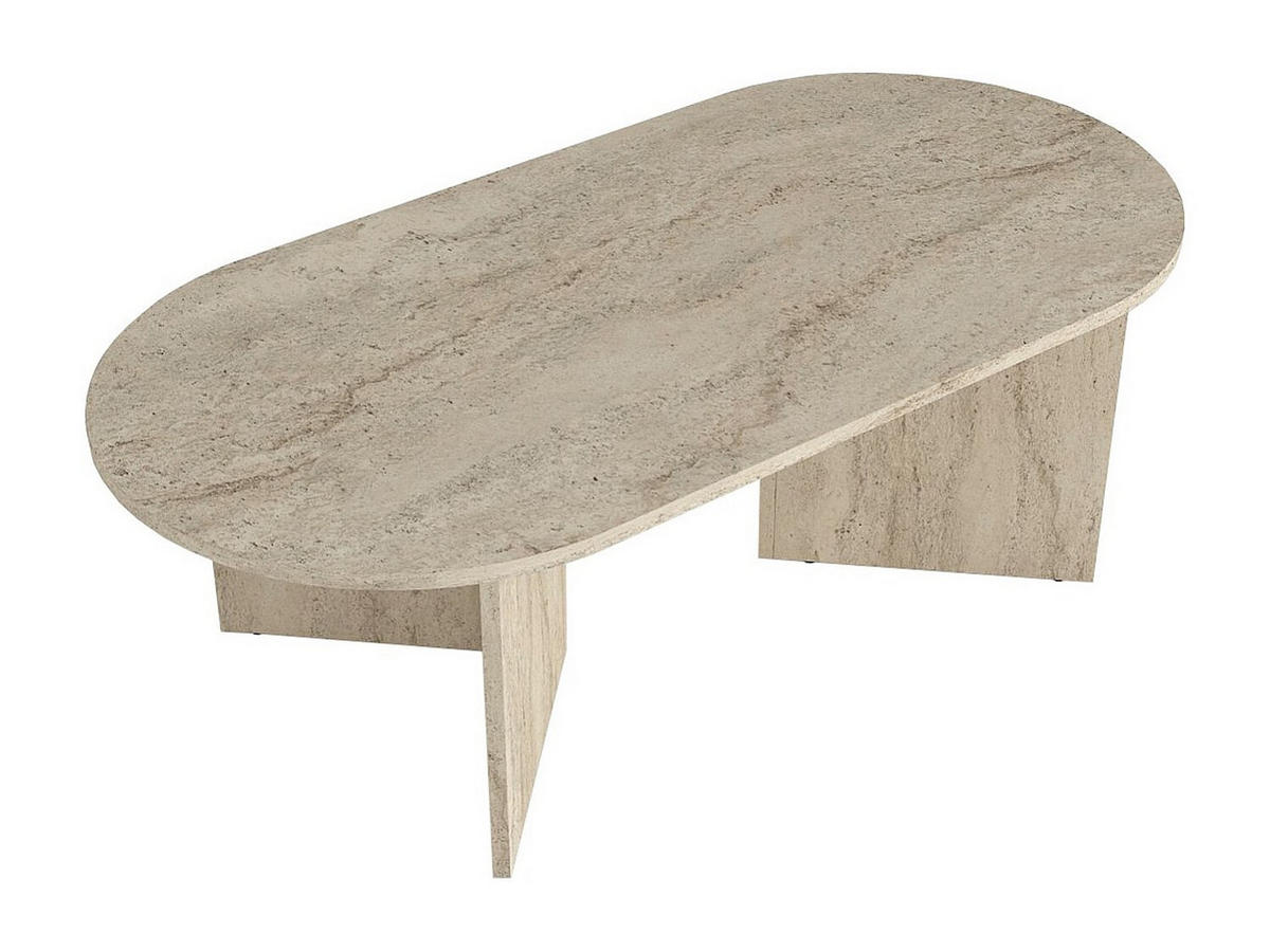 COUCHTISCH - 120 cm x 60 cm - Holz, Platte - Beige - TOPANIA - Beige, Holz (60/120/39.6cm) - Vente-Unique