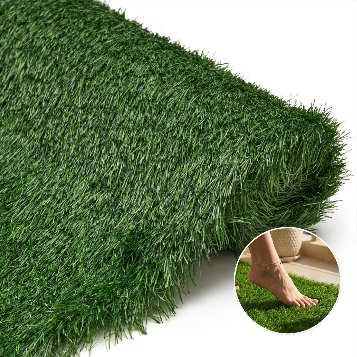 KUNSTRASEN Verde 40 mm – UV-beständig, pflegeleicht, wetterfest für Garten & Terrasse 300/250 cm - Grün, Textil (300/250cm) - Tapiso