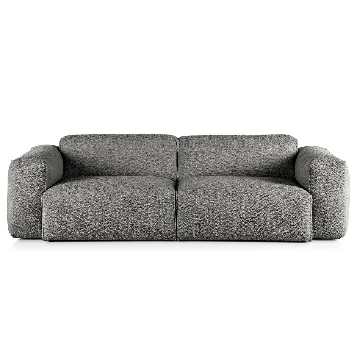 3-SITZER SOFA - Schwarz/Grau, Kunststoff/Textil (251/71/102cm) - home24