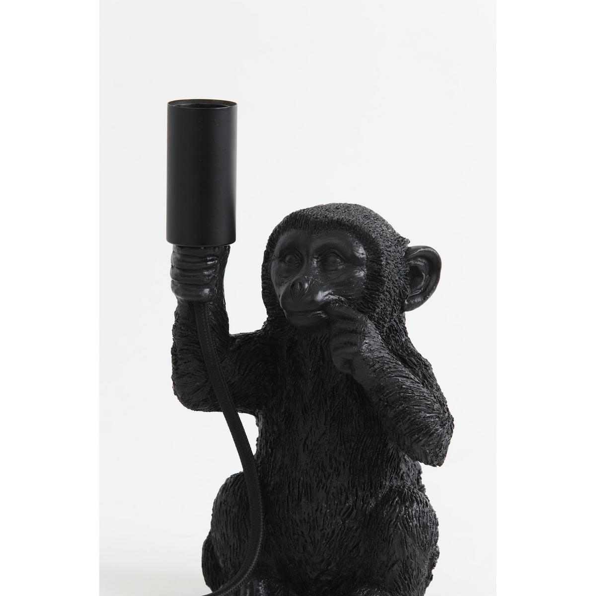 TISCHLAMPE Affe Schwarz 13/12,5/23,5 cm - Schwarz, Kunststoff (13/12.5/23.5cm) - Light & Living