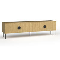 LOWBOARD Mond Eiche Baltic 200 / 40 / 53cm - Eichefarben/Schwarz, Holz/Holzwerkstoff (200/53/40cm) - Feldmann-Wohnen
