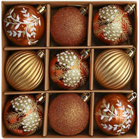 WEIHNACHTSKUGELN 9-teiliges Set 6 cm Kunststoff Kupfergold Bronze - Multicolor, Kunststoff (6/6/6cm)