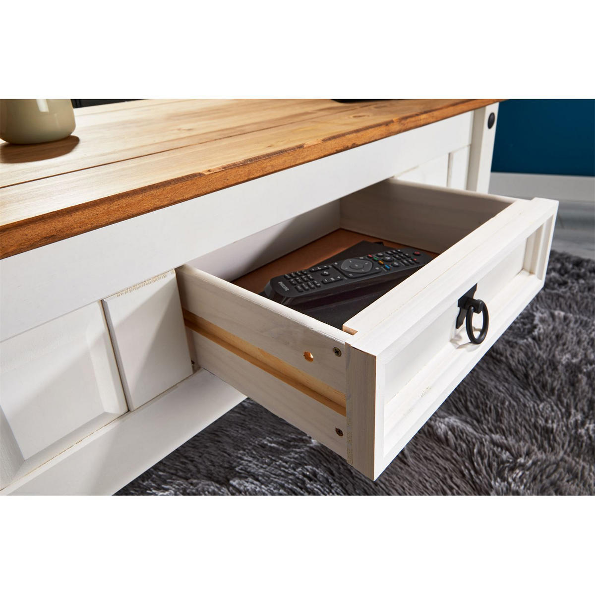 COUCHTISCH CAMPO - Weiß/Braun, Holz (50/95/45cm) - CARO-Möbel