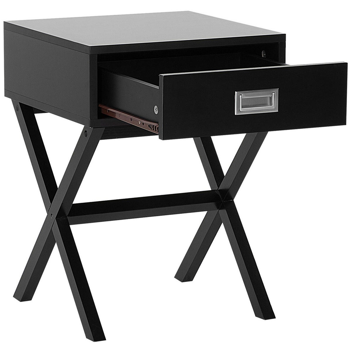 BEISTELLTISCH schwarz quadratisch 40/40 cm Monroe - Schwarz, Holzwerkstoff (40/40/55cm) - Beliani