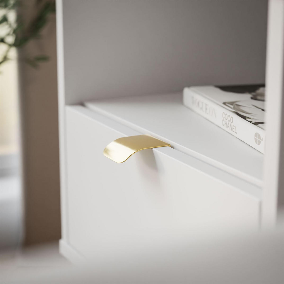 NACHTTISCH ALDO mit LED-Beleuchtung weiß - Weiß, Holzwerkstoff (38/46/33cm) - Lookway