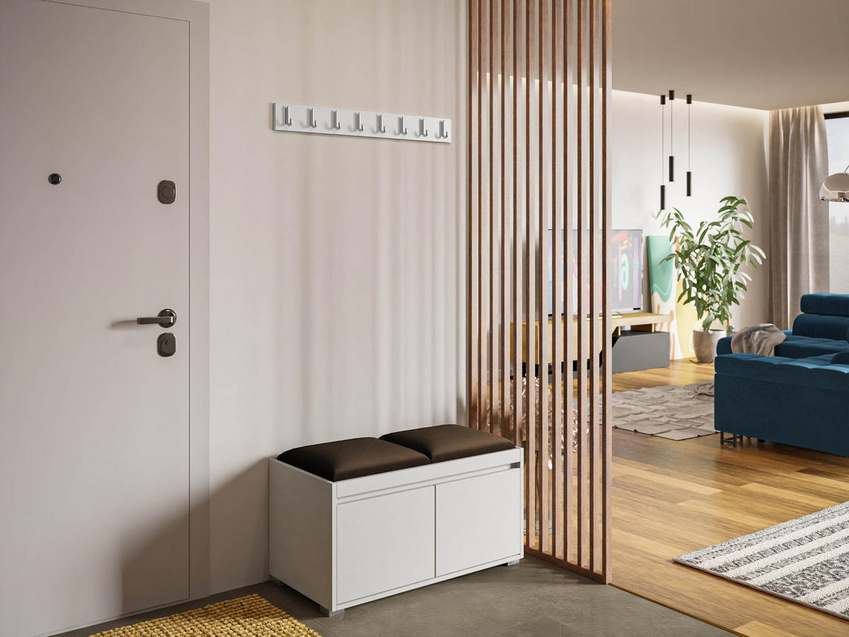 GARDEROBEN-SET Grawis 80 I - Silberfarben/Braun, Holzwerkstoff/Kunststoff (84.5/45/34cm) - MIRJAN24