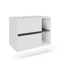 WASCHBECKENUNTERSCHRANK Viola Weiß/Grau 80 x 60 cm mit 2 Schubladen - Weiß/Grau, Holzwerkstoff (80/60/46cm) - Vicco